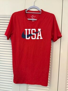 Nike Red USA Graphic Short Sleeve Tee